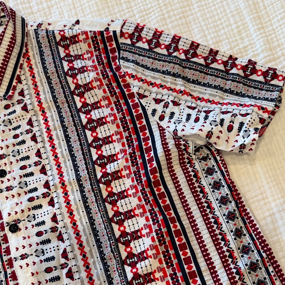 Multicolor Patterned Button Down Shirt - Picture 4 of 8